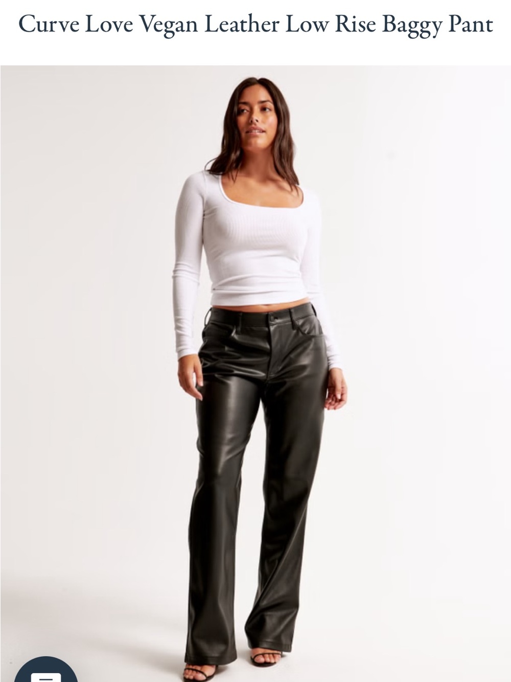 Abercrombie and Fitch Curve Love Vegan Leather Low Rise Baggy Pant